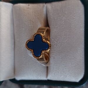 Clover Ring Blue and Gold